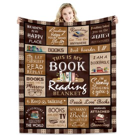 Hcoviv Book Lovers Gifts Blanket 50" X 60" - Best Gifts For Readers - Librarian Gifts - Book Club Gifts For Bookworms - Book Accessories And Stuff - Bookish Book Lover Gift Ideas - Reading Gifts Throw