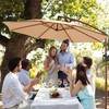 COSIEST 10 FT Offset Patio Umbrella with Wood Grain, Outdoor