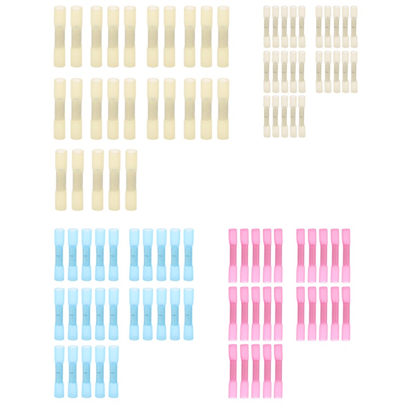 100Pcs Heat Shrink Terminals Butt Connectors Kit Waterproof Electrical Wire