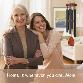 Litu 2 PCS 28" Wind Chimes for Outside. Deep Tone Lovely Wind Chimes with 6 Aluminum Tubes Courtyard Decoration. Windchimes Outdoor Create an Enjoyable Atmosphere & Give Mom a Gift