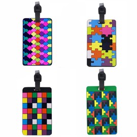 YELOEE 4 Pcs Secure Luggage Tags PVC Suitcase Luggage Tags Travel Suitcase Baggage Handbag Tag Labels Tag for Travel Bag Suitcase