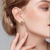 QIAOLEHUI Gold Statement Geometric Dangle Drop Earrings for Women Chunky