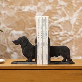 Phaxth Dachshund Dog Bookends Decorative, Wiener Dog Book Ends, Pair