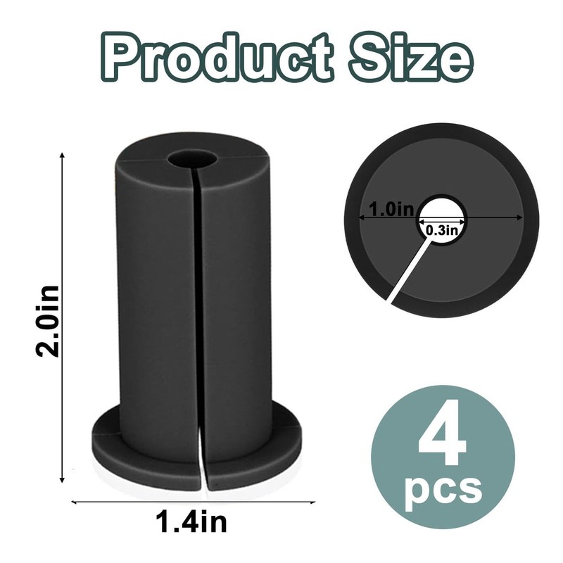 4PCS Cable Grommet Kit, 1 Inch Rubber Cable Wall Pass