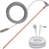 Copper Grounding Rod with 40ft Female Ground Cord with Alligator