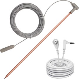 Copper Grounding Rod with 40ft Female Ground Cord with Alligator clip, Portable Ground Rod Kit,Great for Grounded Earth Connected Products, Easy to Use with Grounding Mat,Sheet, Pillowcase, Blankets