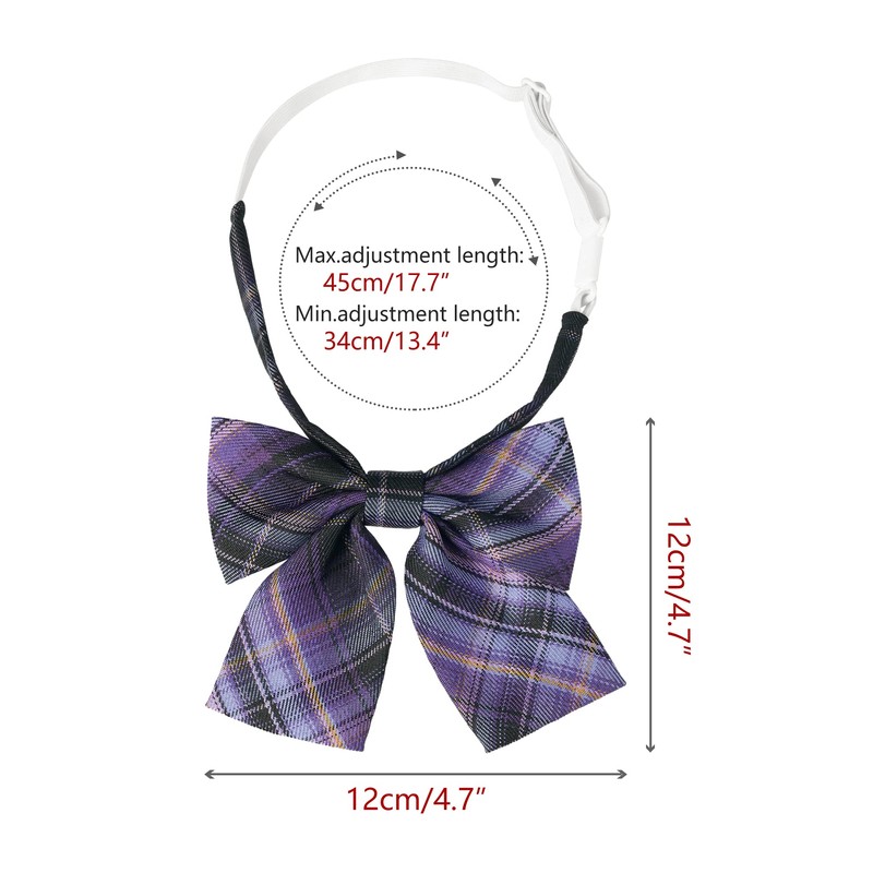 [Elerevyo] Plaid Uniform Pre-tied Knot Cute Colorful Bow Tie for