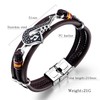 TEMICO Unisex Multilayer Brown Leather Saxophone Cuff Bracelet Jazz Music
