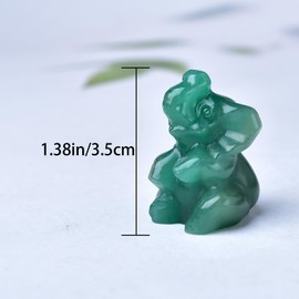 WUYOUSHI Green Aventurine Elephant Decor Figurine Crystals and Healing Stones Elephant Statue Polished Pocket Gemstones ​Bedroom Office Desk Home Decoration A Lucky Decoration