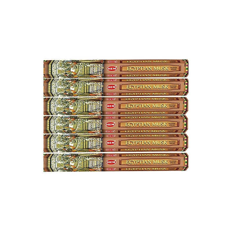 HEM Egyptian Musk Floral Scent Incense Sticks, 6 Packs of