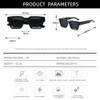 WDZAYXC Vintage Rectangular Sunglasses for Women Men Chunky Rectangle Sunglasses