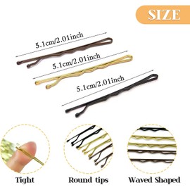 Ondaring Bobby Pins 150Count Hair Pins Hairpins with Box Wedding Hair Accessories for Women Lady Girls Kids Hairgrip Barrette Hairclips
