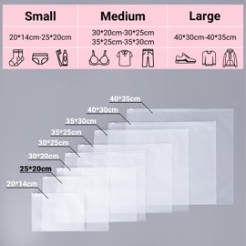 Svaldo Zip Bags, Small, Pack of 50, 25 x 20 cm Zip Bags, Travel Bag, Reusable Zip Bags, Frosted Travel Bag for Stationery, Cosmetics (without Ventilation Holes)