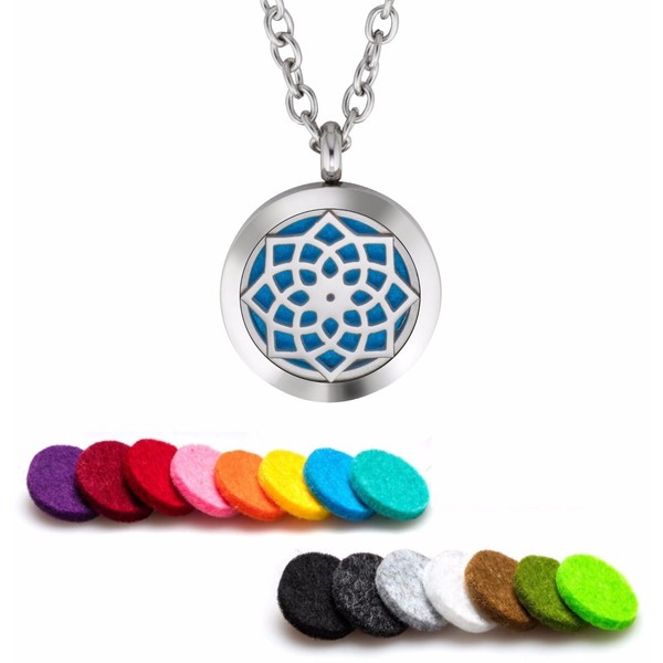 Essential Oil Diffuser Necklace Pendant Stainless Steel Aromatherapy Majestic