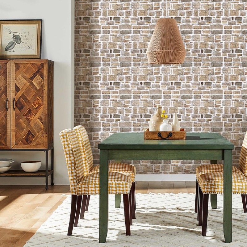 COMSTICKC 3D Faux Stone Peel and Stick Wall Panel, Faux