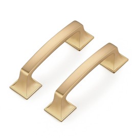 Ravinte 10 Pack Solid 3" Square Foot Arch Pulls Kitchen Cabinet Handles Champagne Bronze Drawer Pulls Kitchen Cabinet Hardware for Cupboard Handles