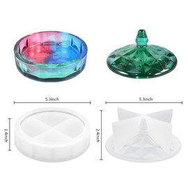 Multi-Layer Storage Resin Mold Silicone Storage Box Molds with Lid for Epoxy Casting Resin Casting Jewelry Storage Keychain Makeup Brushes Candy