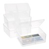 BSTKEY Pack of 4 Plastic Photo Storage Boxes, Clear 4