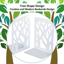 Bookends, Bookends, Heavy Duty, INNÔPLUS Bookend Holder for Shelves, Metal Bookend for Office and School, Decorative Tree, Unique Design, Book Stopper for Gift, Bookbinder