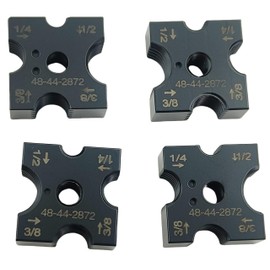 2-pair set - Delixike 48-44-2872 1/4", 3/8", 1/2" Replacement Cutting Die Set Fits For Milwaukee 2872-20, 2872-21 M18 Brushless Threaded Rod Cutter, With 4-Sided Rotatable Cutter & Size Markings
