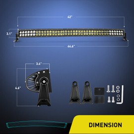 Nilight - 71014C-A 42" 240W Spot Flood Combo High Power LED Driving Lamp LED Light Bar Off Road Fog Driving Work Lights for SUV Boat Jeep Lamp