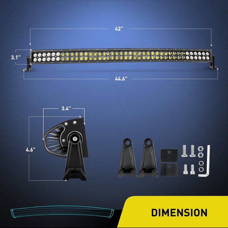 Nilight - 71014C-A 42" 240W Spot Flood Combo High Power