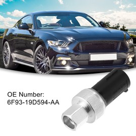 ACROPIX Front AC Air Conditioner Pressure Switch Fit for Ford for Mustang - Pack of 1 Black Silver Tone