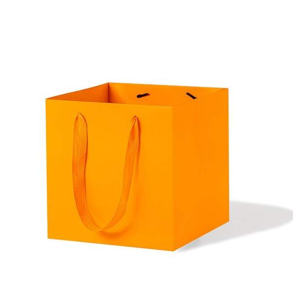 LFCXHTY Orange Paper Gift Bag 4 in Paper Box Small