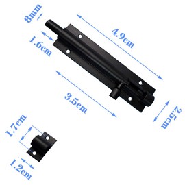 Sliding Sili Slide Cylinder Latch Security Latch Security Latch Security Door Inner Lock Round Bar Latch Aluminum Alloy Corrosion Resistant Screw Screw Screw Easy Installation 4 Pcs Sliding Latch Security Latch Security Latch Security Door Inner Lock Rou