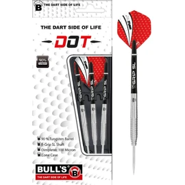 Dot steel dart, different grip zones and notches make this premium dart set of 90% tungsten (tungsten) individual, ideal for finding and optimising your throwing style., unisex_adult, Dart, 13212, silver/black/red, 22 g