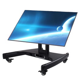 BIGalleons Mobile TV Mount Stand, Low Height Monitor Cart with Wheels for 32-65 inch Flat Curved Screen TV, LED LCD, Height Adjustable, 90°Adjustable Viewing Angle