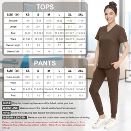 Eadflie Medical Scrubs Set for Women - Classic V-Neck Top & Jogger Pants with Stretch Nursing Uniform Scrub Suit