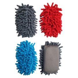 MyWipey 4 Pieces Dry Erase Board Erasers, Magnetic Microfiber Whiteboard Eraser, Washable & Reusable Microfiber Shag Eraser for Classroom, Office, Home Use (Gray, Blue, Red)