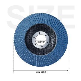 10pcs 4-1/2"x7/8" Zirconia Flap Disc Grinding Wheels Angle Grinder 40 60 80 120 Grit Abrasive Toolmaterial: Zirconia, grit: 40 60 80 120, size: 4-1/2\"x7/8