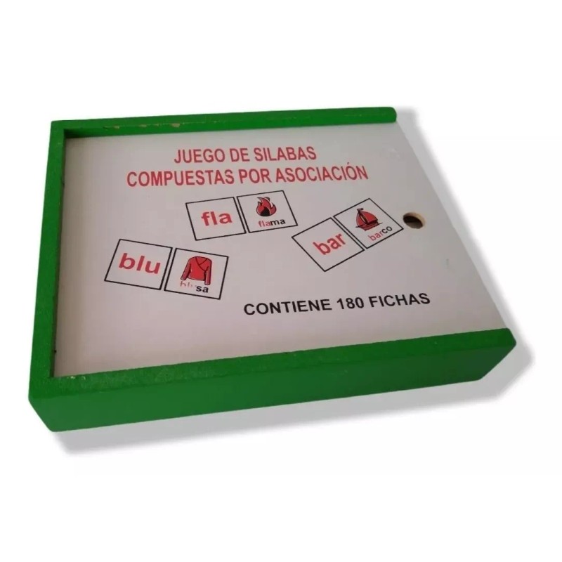Castillo Didáctico Juego De Silabas Compuestas Por Asociación De Madera