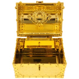 Healifty Pirate Treasure Chest: 6.29 X5.50 X4.91 Plastic Treasure Chest Vintage Pirate Jewelry Box With Lock for Party Favors Prize