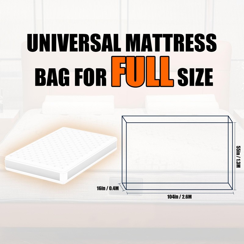 Full Plastic Mattress Bag for Moving and Storage Protector Cover