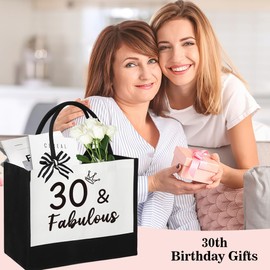 Daughter 30th Birthday Gifts for Women Friends,Presents for 30th Birthday Gifts for Her,Gift for 30 Year Old Woman Female Sister Granddaughter,Christmas Tote Bag Gift for 30 Year Old Mum Auntie