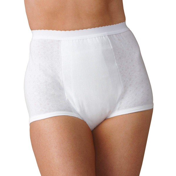 Health Dri Heavy Duty Incontinence Panties, White, 16 - Cotton