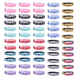MOZAKA 60PCS WWJD Bracelet Pack, Christian Gifts Adjustable Wristbands, WWJD Jesus Bracelets Bulk - What Would Jesus Do Bracelet for Women Men