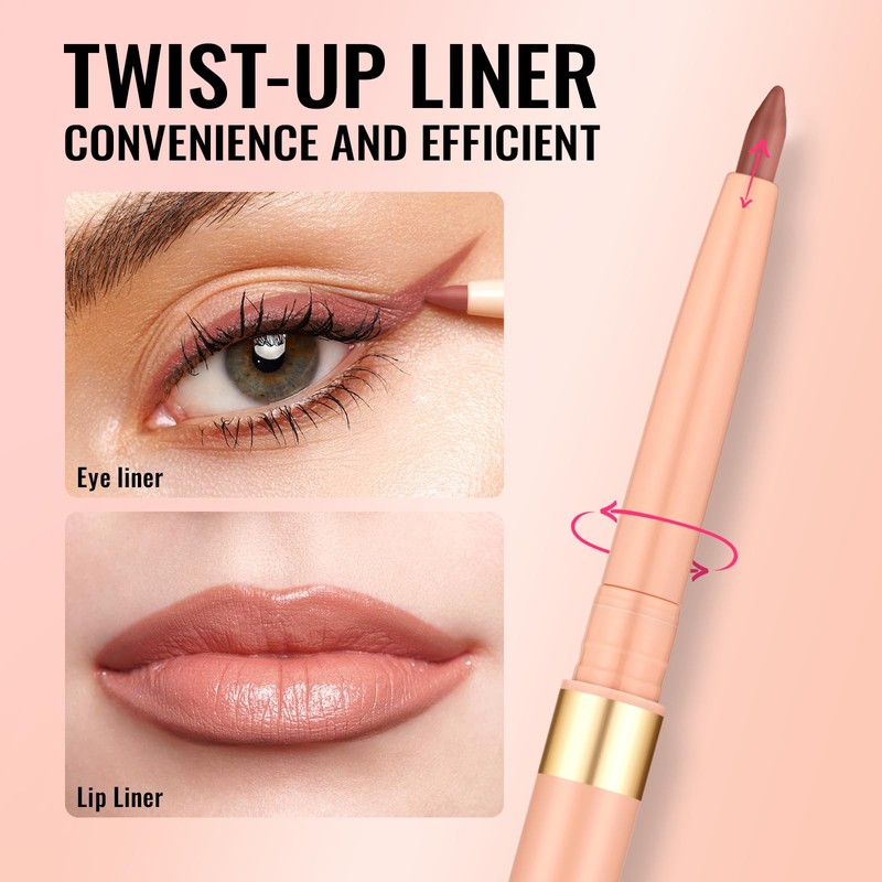 Oulac Waterproof Lipliner Pencil - Smooth and Creamy, Retractable Lip
