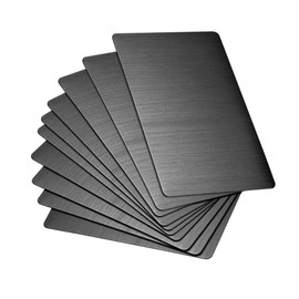 sourcing map Blank Metal Card 100x60x0.4mm Brushed 201 Stainless Steel Plate for DIY Laser Printing Engraving Black 15 Pcs