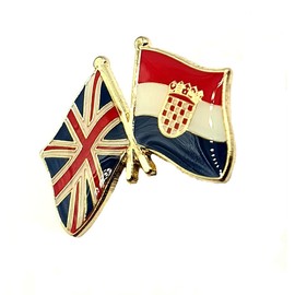 Croatia Croatian United Kingdom UK Union Jack EU Europe Friendship Metal Country Flags Pin Badge