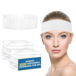 50 diademas desechables para spa, elásticas antideslizantes para la cabeza facial de spa, bandas para el cabello a granel para el cuidado de la piel, lavado de la cara, maquillaje facial