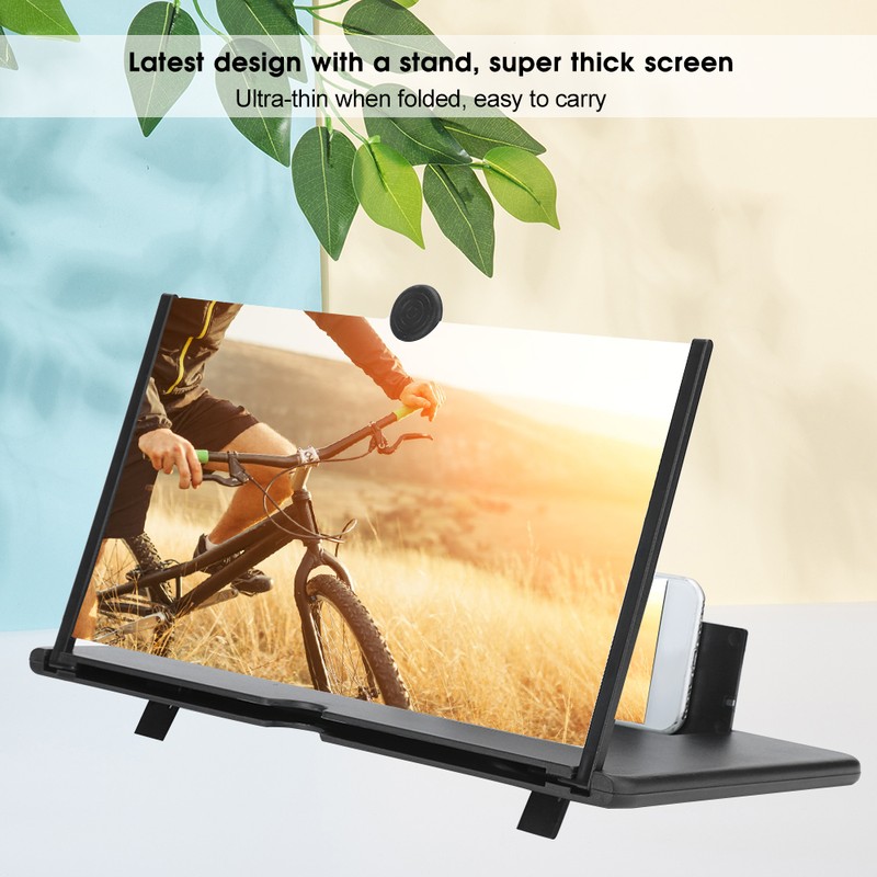 Universal 12in Phone Screen Magnifier Folding Display Magnifying Amplifier 3D