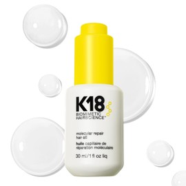 K18 Molecular Repair Hair Oil, Weightless Oil for Stronger, Healthier Hair, Suitable For All Hair Types, 1 Fl Oz