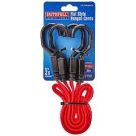 Faithfull TDBUNG30 76cm 30-inch Flat Bungee Cord - Orange