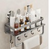 Aluminum Bathroom Suction Cup Storage Rack Wall-Mounted No-Drill Towel Rack