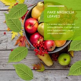 Healifty 50Pcs Artificial Magnolia Leaves: Fake Faux Magnolia Stems Wreath Green Plant Garland Branches for Wedding Home Decor 7.28 X 3.07 Inch