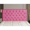 CROWNBEDSUK DIAMANTE FAUX LEATHER HEADBOARD (PINK, 4FT)